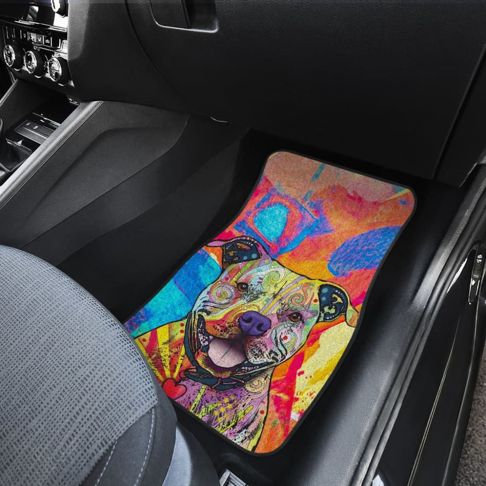 Colorful Pitbull Cute Pitbulls Dog Lover Car Floor Mats