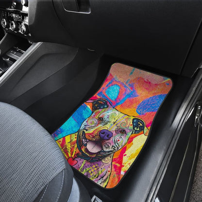 Colorful Pitbull Cute Pitbulls Dog Lover Car Floor Mats