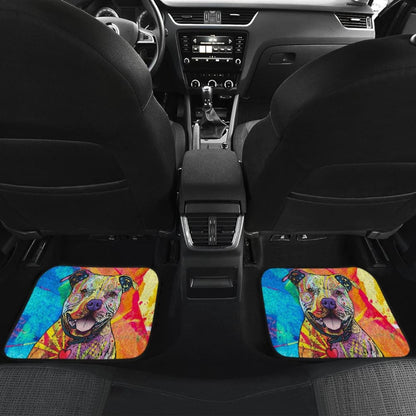 Colorful Pitbull Cute Pitbulls Dog Lover Car Floor Mats