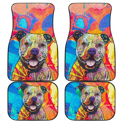 Colorful Pitbull Cute Pitbulls Dog Lover Car Floor Mats