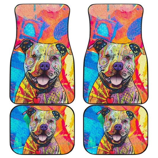 Colorful Pitbull Cute Pitbulls Dog Lover Car Floor Mats