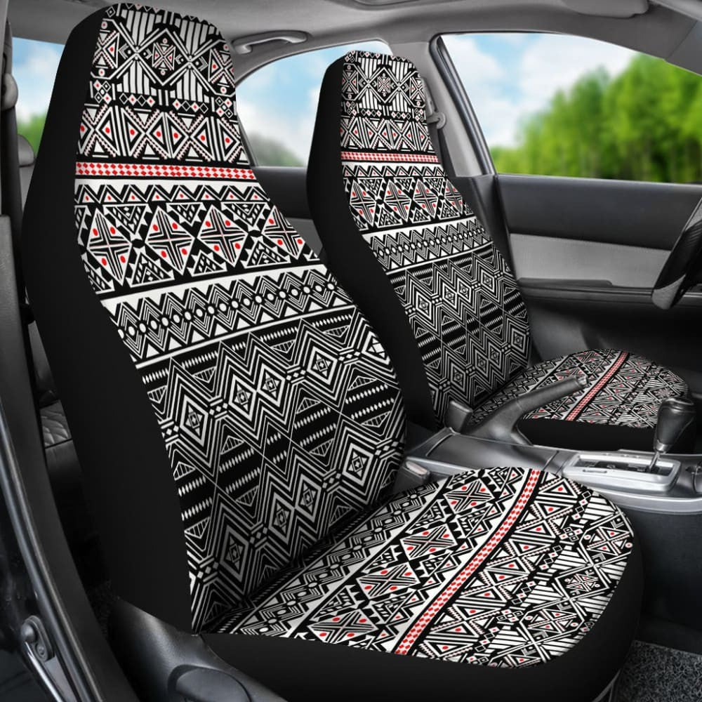 Black And White Car Seat Covers Aztec Design