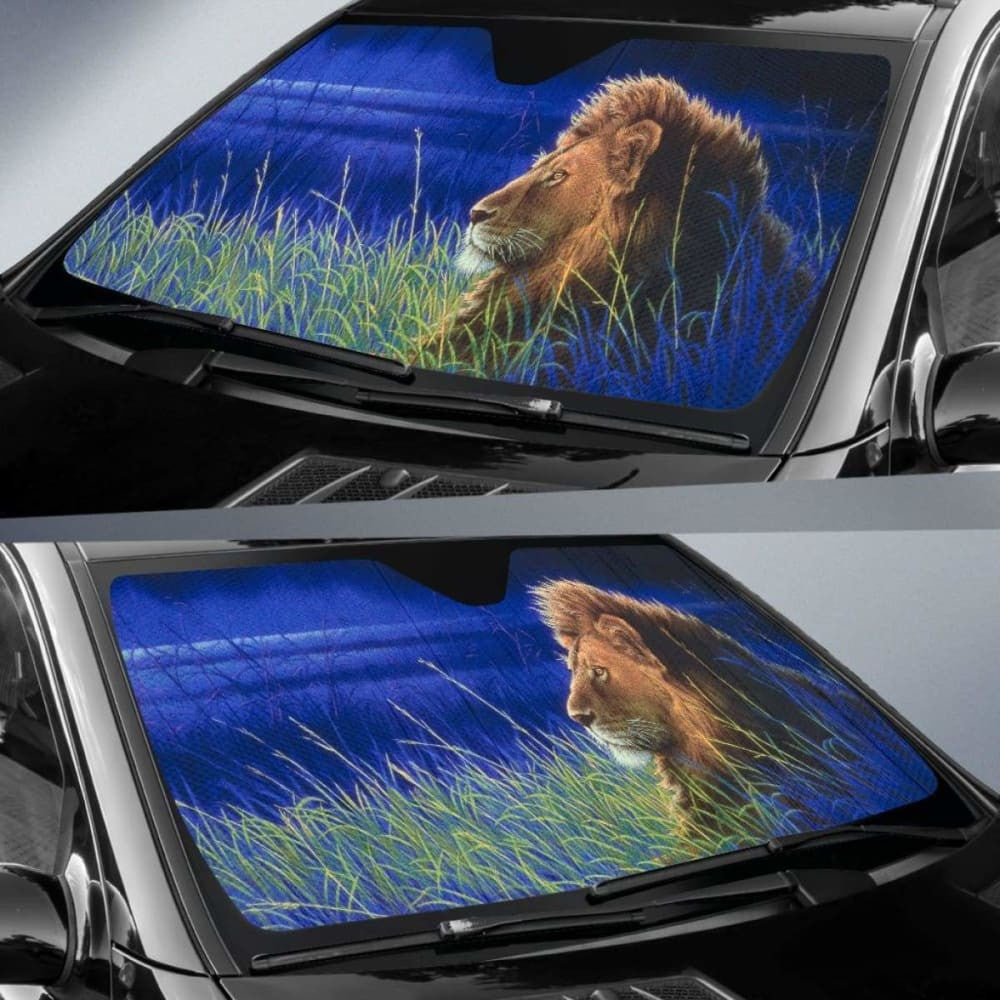 Car Sun Shades With Lion Print