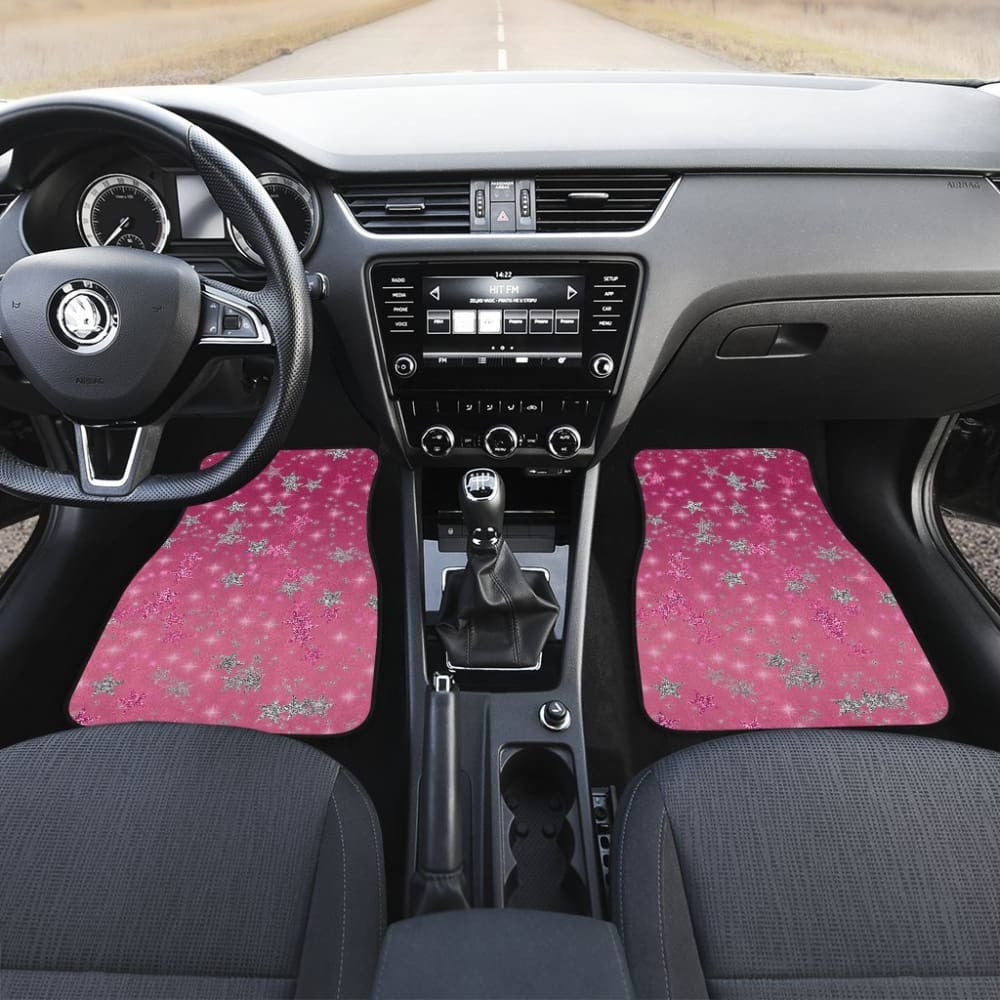 Pink Stars Front And Back Car Mats