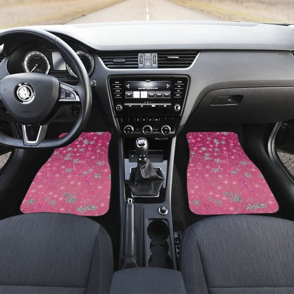 Pink Stars Front And Back Car Mats