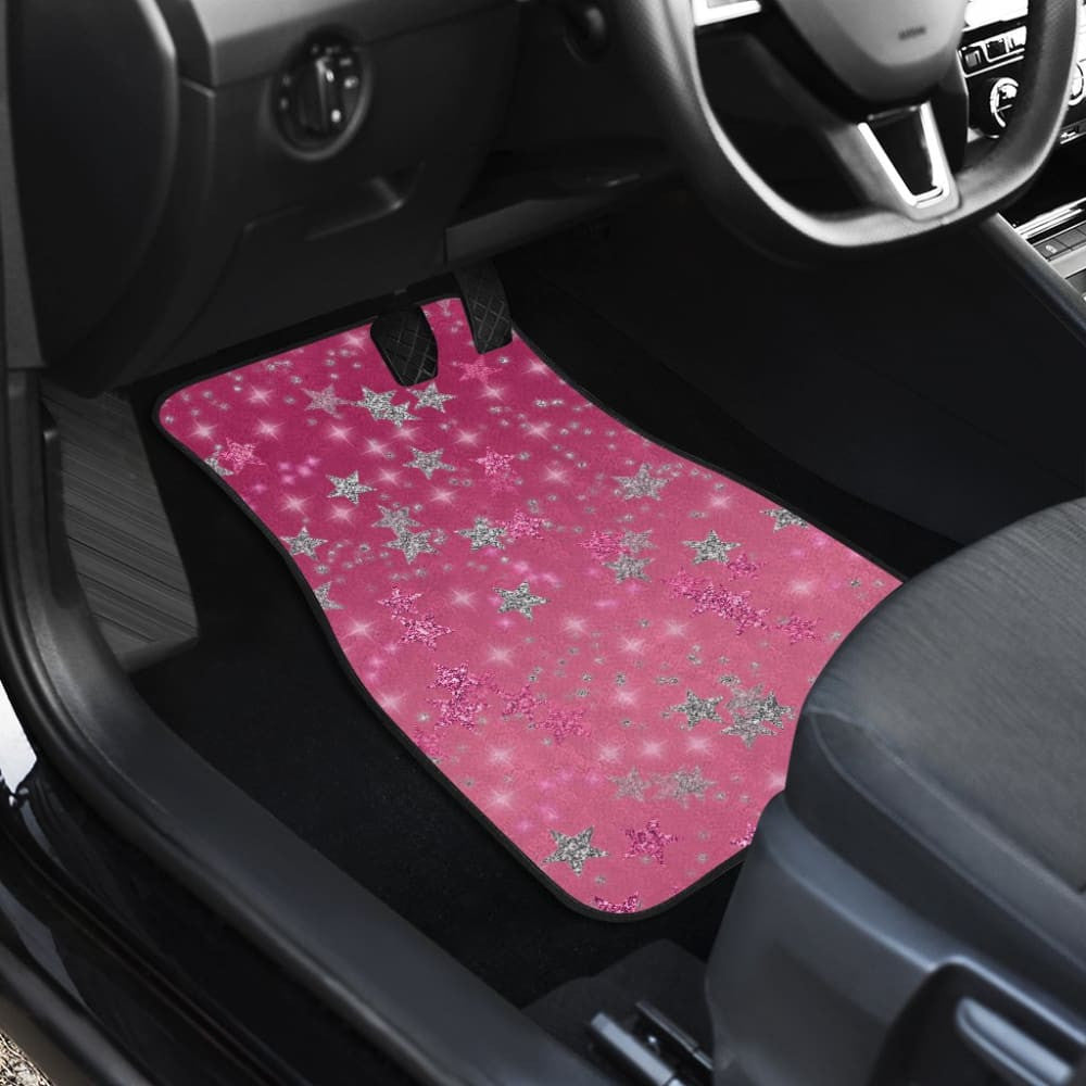 Pink Stars Front And Back Car Mats