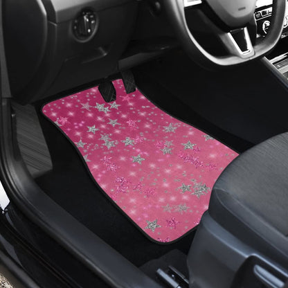 Pink Stars Front And Back Car Mats