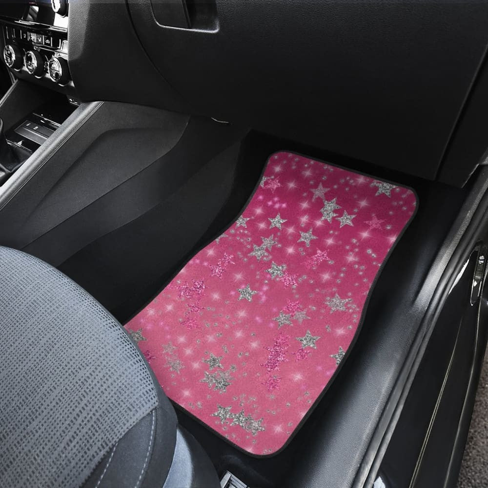 Pink Stars Front And Back Car Mats