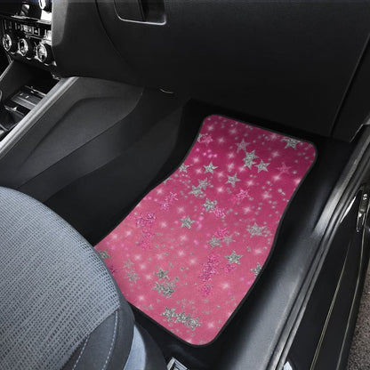 Pink Stars Front And Back Car Mats