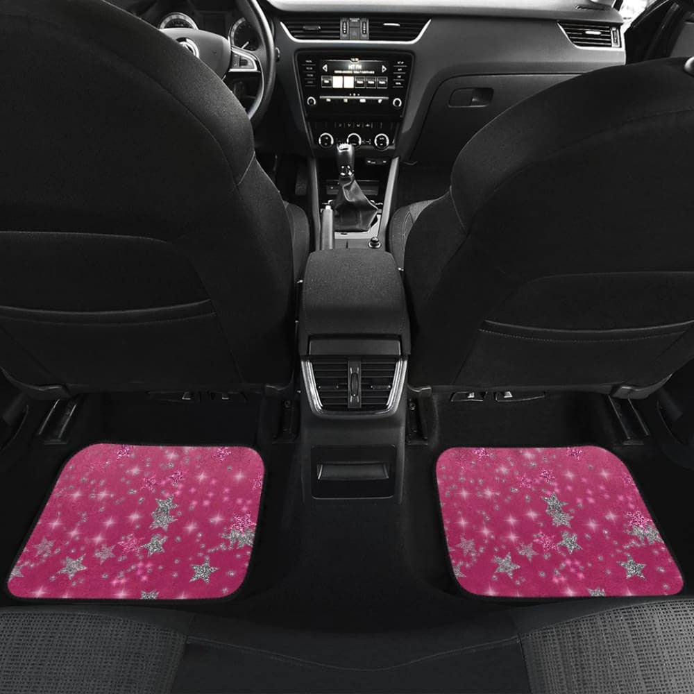 Pink Stars Front And Back Car Mats