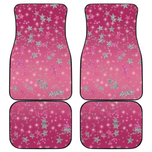 Pink Stars Front And Back Car Mats