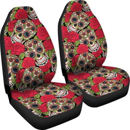 Rose Sugar Skull Car Seat Covers