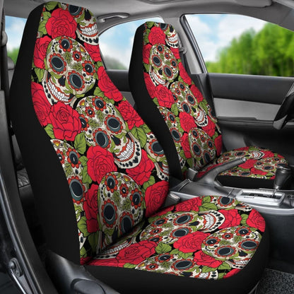 Rose Sugar Skull Car Seat Covers