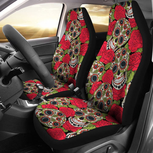Rose Sugar Skull Car Seat Covers