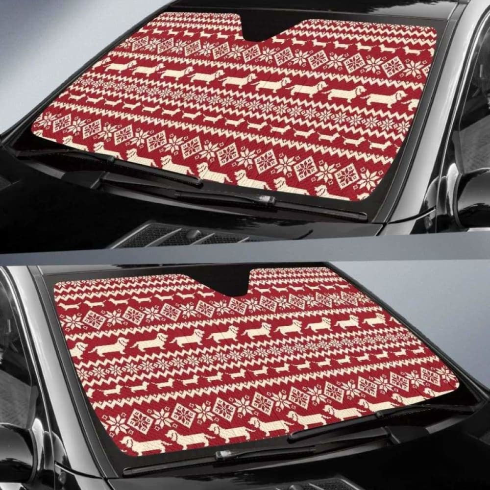 Dachshund Nordic Pattern Car Auto Sun Shades