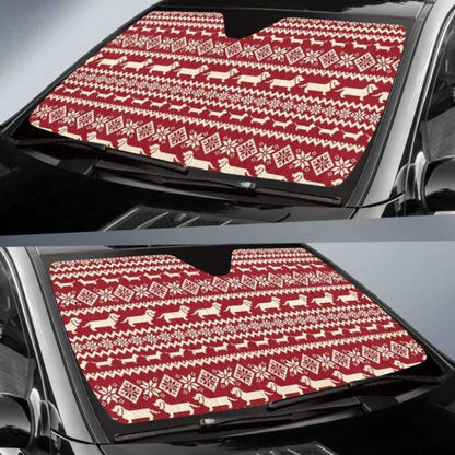 Dachshund Nordic Pattern Car Auto Sun Shades