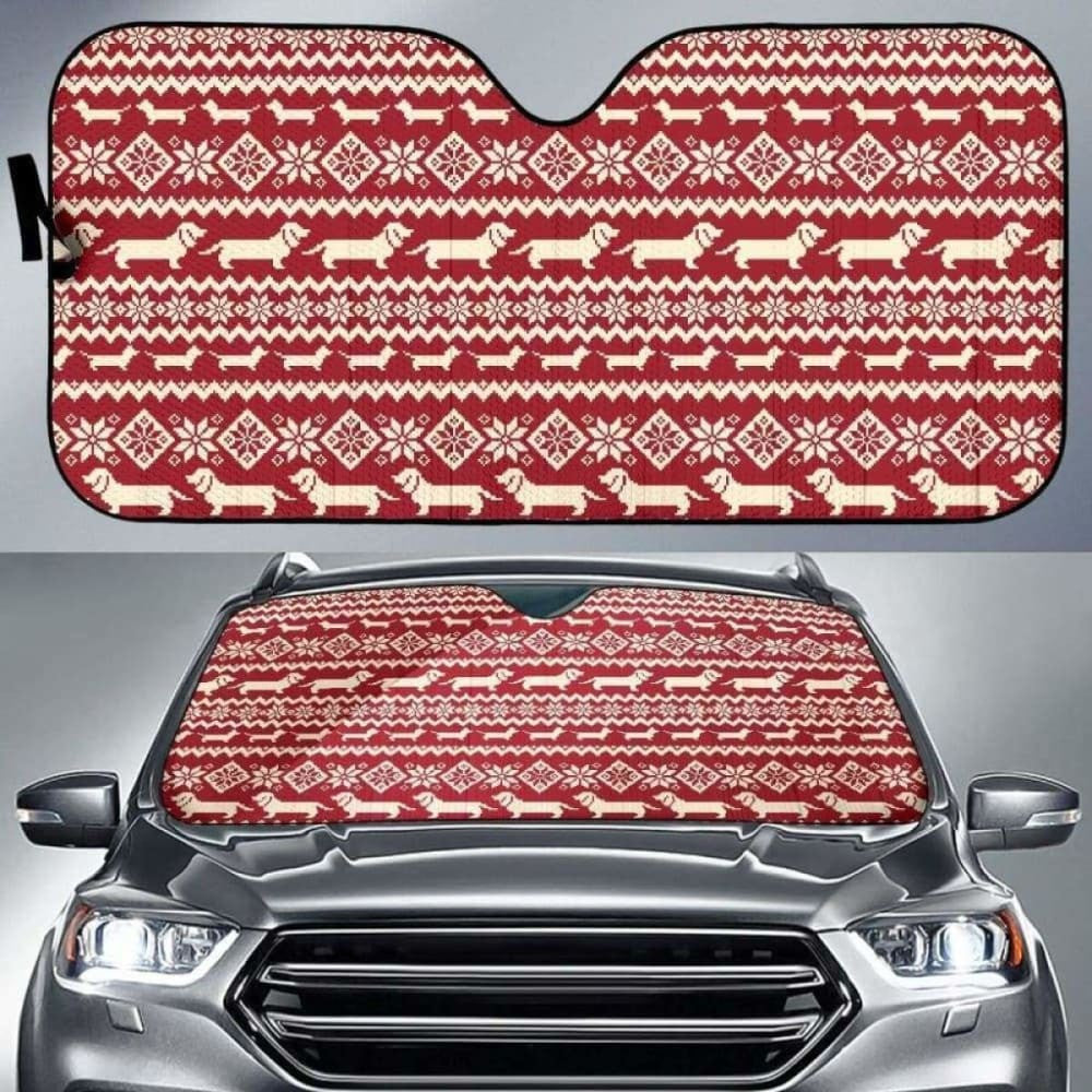 Dachshund Nordic Pattern Car Auto Sun Shades