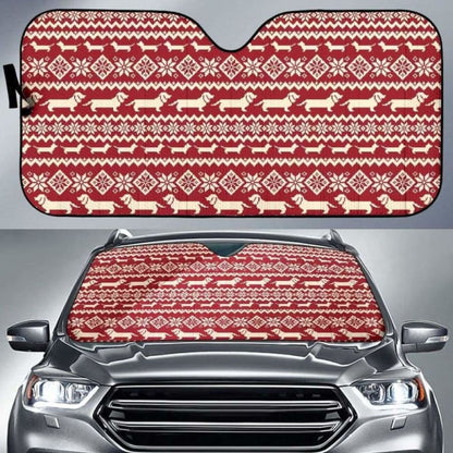 Dachshund Nordic Pattern Car Auto Sun Shades