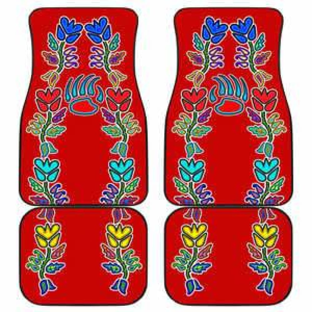 Generations Floral With Bearpaw Red Car Floor Mats