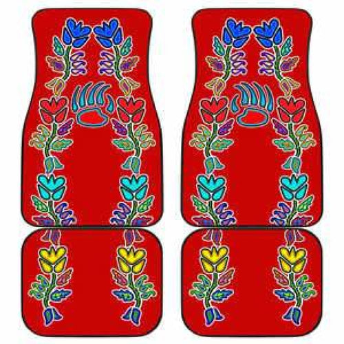 Generations Floral With Bearpaw Red Car Floor Mats