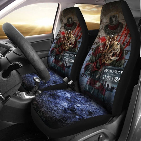 Freddy Krueger Car Seat Covers Custom Police Wanted Car Decoration
