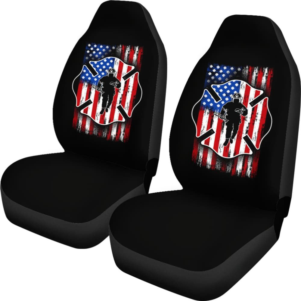 Firefighter Car Seat Covers Custom American Flag
