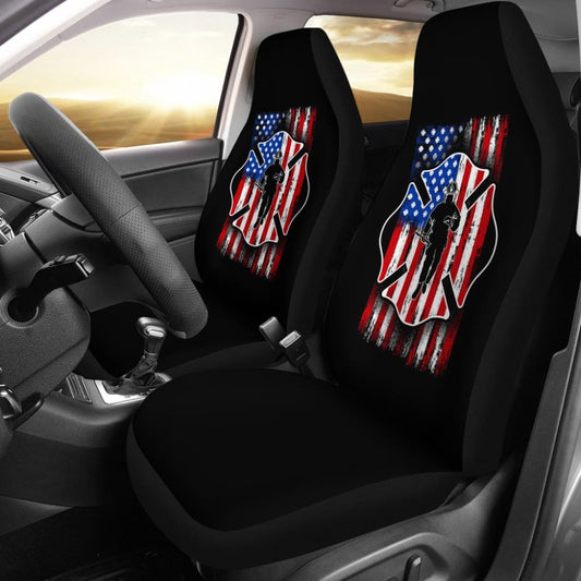 Firefighter Car Seat Covers Custom American Flag