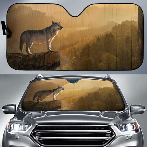 Wolf On The Mountain Auto Sun Shade