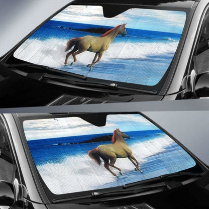 Car Sun Shade With Horse Print