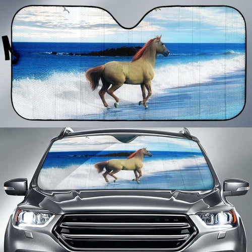 Car Sun Shade With Horse Print