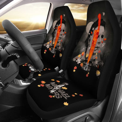 Horror Movie Car Seat Covers | Michael Myers Skull Maple Leaf Falling Seat Covers