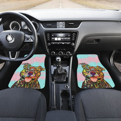 Colorful Pitbull Amazing Gift Ideas For Pitbull Lovers Car Floor Mats