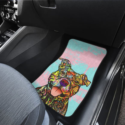 Colorful Pitbull Amazing Gift Ideas For Pitbull Lovers Car Floor Mats