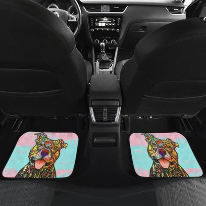 Colorful Pitbull Amazing Gift Ideas For Pitbull Lovers Car Floor Mats