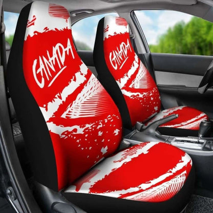 Canada Car Seat Covers - Red White Color Blur Style -
