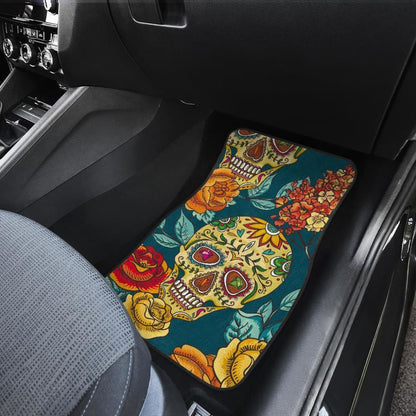 Pcs - Day Of The Dead Sugar Skulls Car Mats