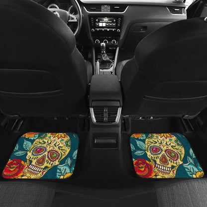 Pcs - Day Of The Dead Sugar Skulls Car Mats