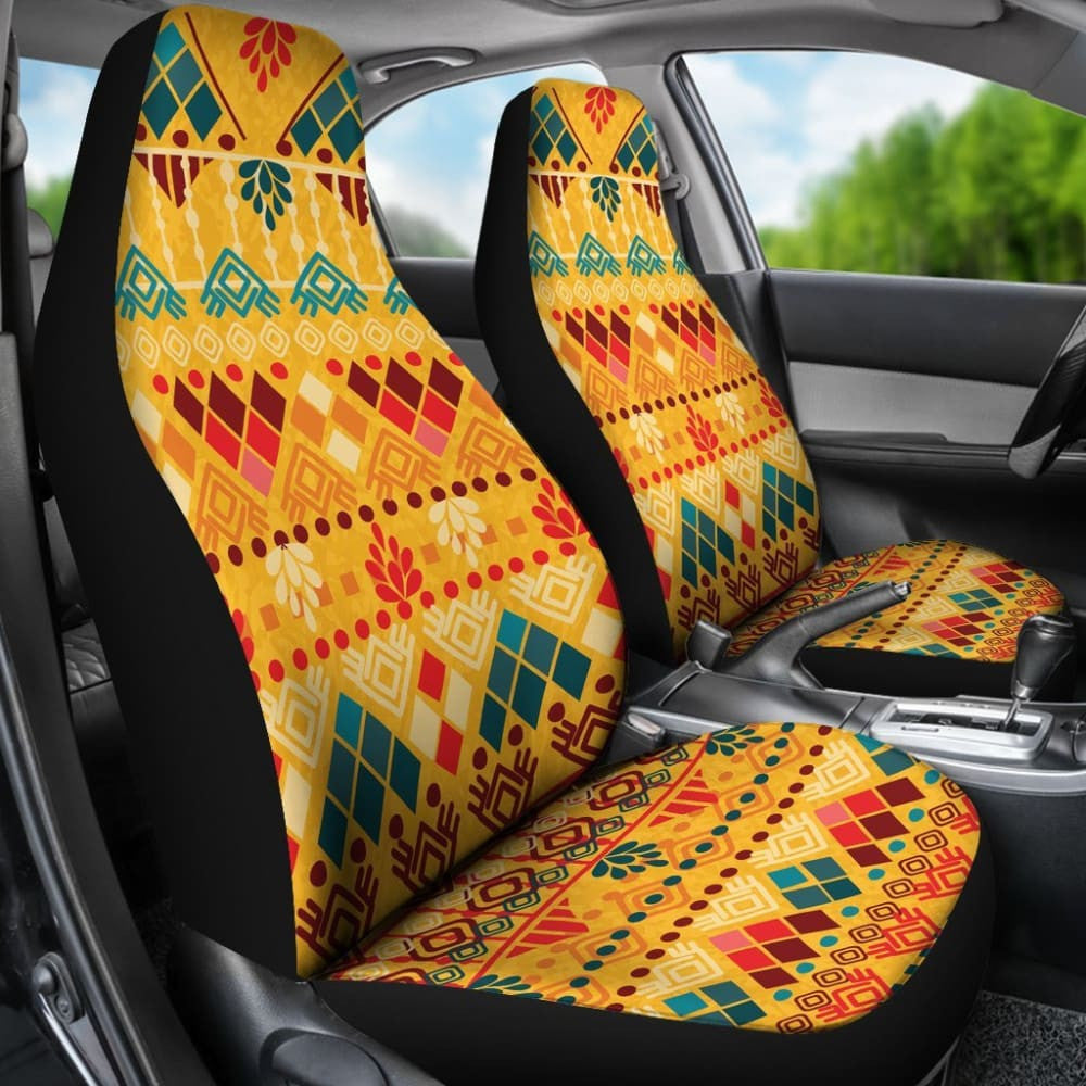Aztec Colorful Orange Car Seat Covers