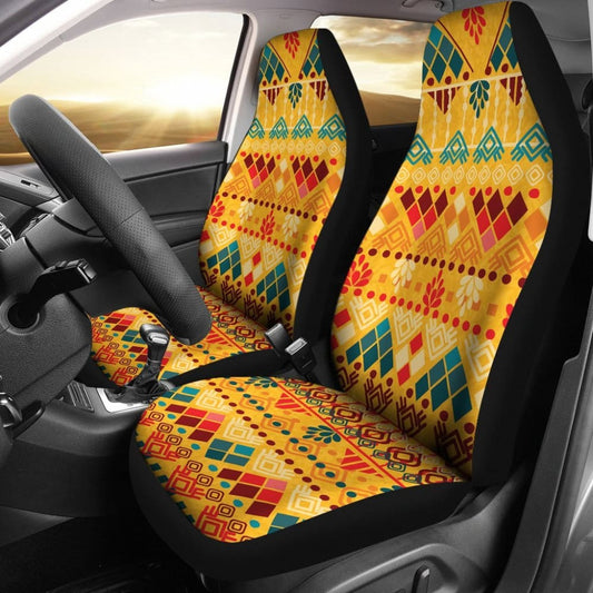 Aztec Colorful Orange Car Seat Covers