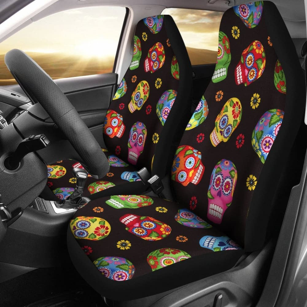 Pcs - Sugar Skull Car Seat Covers