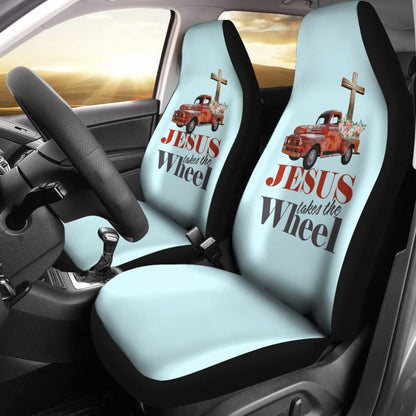 Jesus Takes The Wheel Car Seat Covers