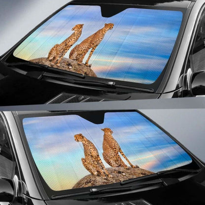 Cheetah Pair Hd Car Sun Shade