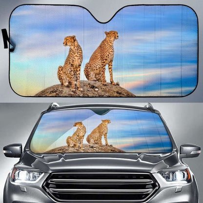 Cheetah Pair Hd Car Sun Shade