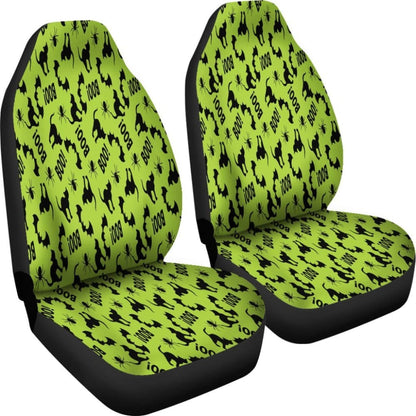 Trick Or Treat Green Cat Boo Car Seat Covers