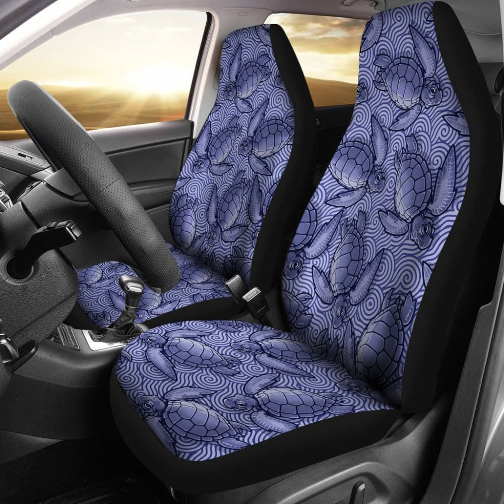 Turtle Swirl Car Seat Covers - Purple