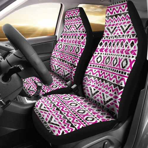 Aztec Hot Pink And Black Car Seat Covers