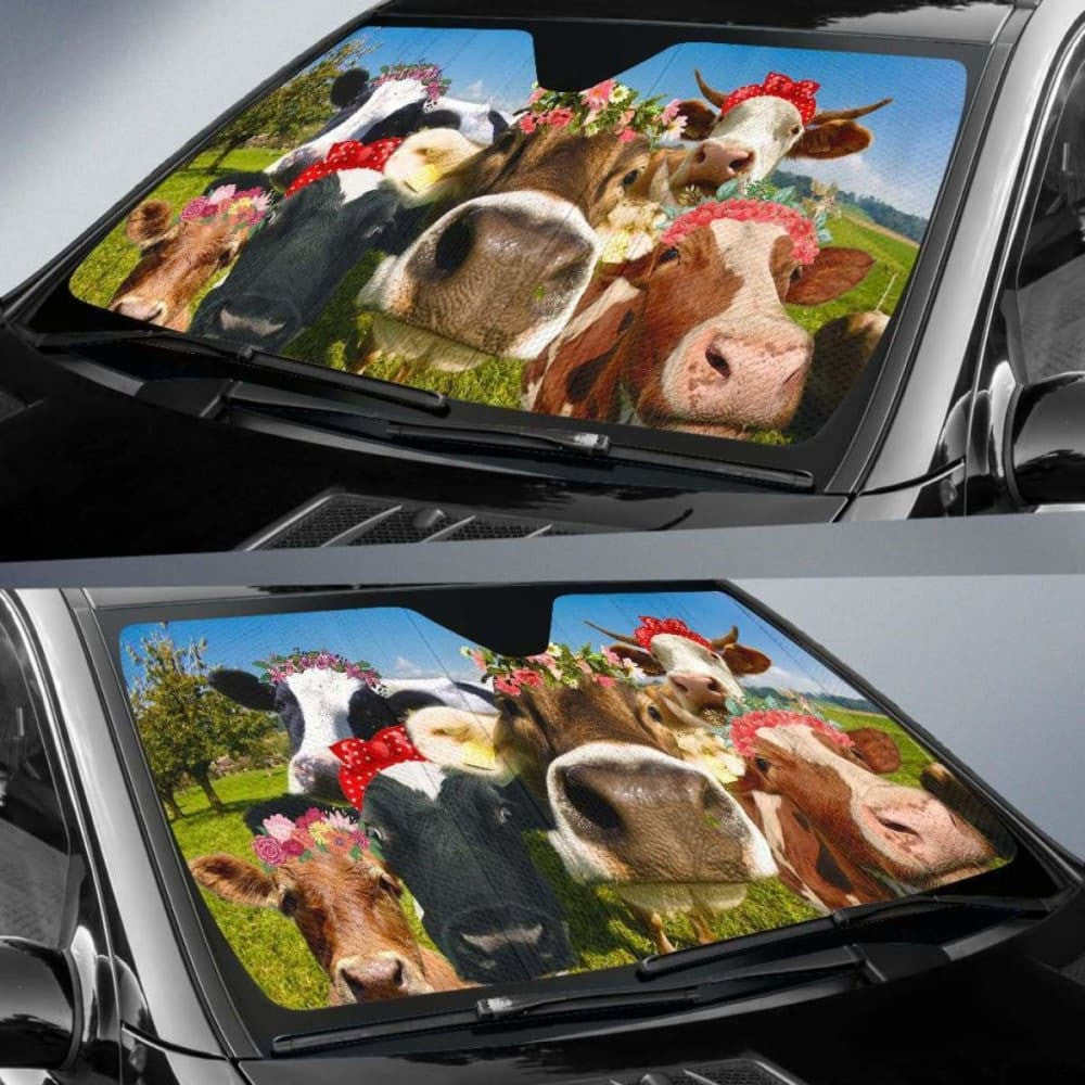 Auto Sun Shades - Cow
