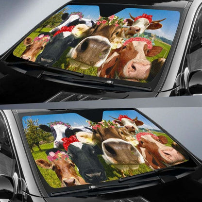Auto Sun Shades - Cow