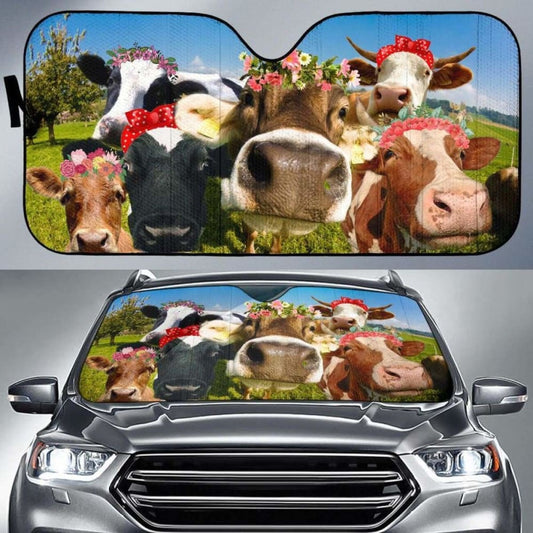 Auto Sun Shades - Cow