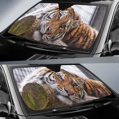 Sumatran Tiger Almaty Zoo Kazakhstan Car Sun Shade